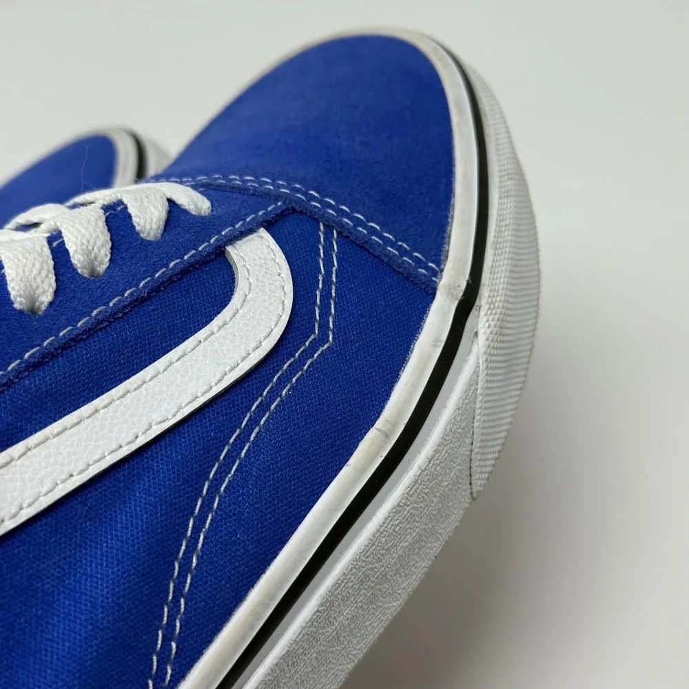 Vans Old‎ Skool Shoes Royal Blue Suede Size 8.5 Canvas Skate Shoes Men's